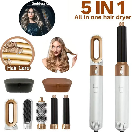 Transform Your Hair with the 5-in-1 Professional Hair Dryer Brush: Curl, Straighten, and Style with Ease!