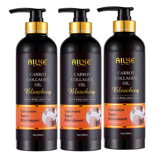 Whitening Body Lotion, Reduce Dark Spots, Even Skin Tone, with Collagen and Natural Carrot Oil, Skin Moisturizer, 500Ml