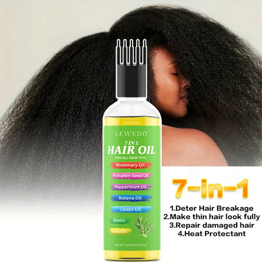 7 in 1 Hair Oil for All Hair Type Rosemary Batana Hair Growth Oil Keratin Biotin Castor Oil Hair Care Oil Beauty Health Product