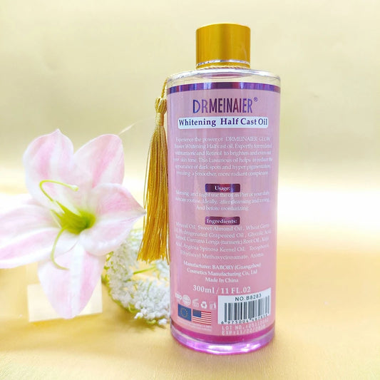 Glow Booster Body Brightening Half Cast Massage Oil,Arbutin Kojic Acid Skin Tone Correcting Meridian SPA Relaxation Care Serum