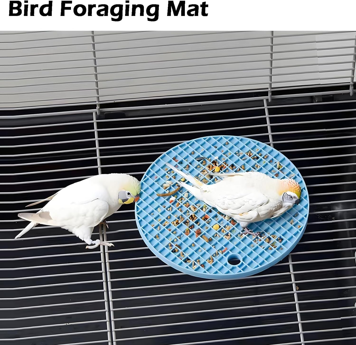 Engaging 2Pcs Interactive Bird Foraging Toys - Slow Feeder Mats for Parrots, Parakeets, and Budgies - Enhance Feeding Time and Reduce Boredom