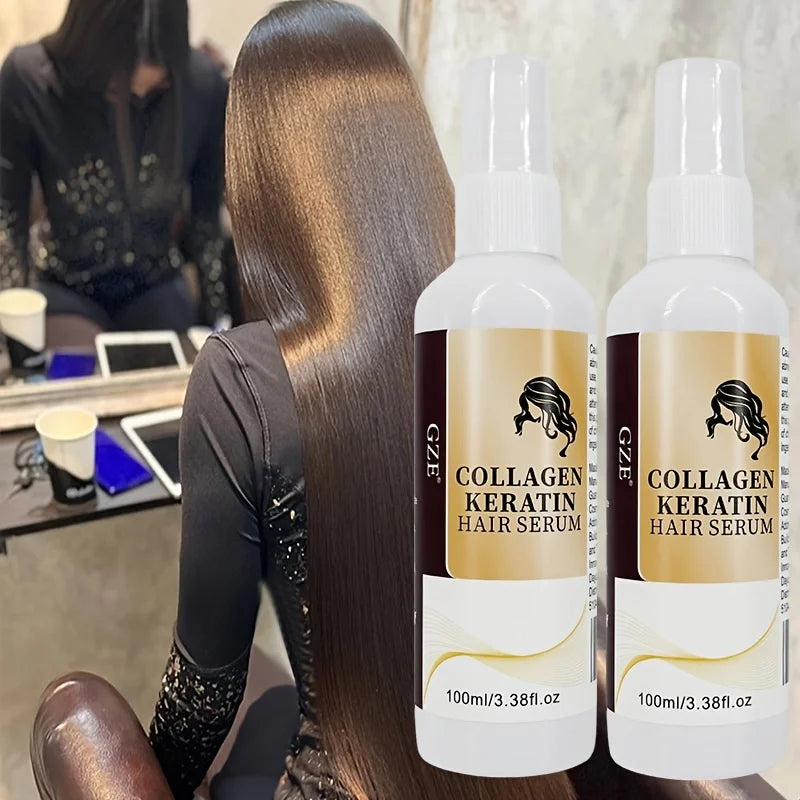 2 Pack  Collagen Keratin Hair Serum for Silky Hair Deep Conditioning Hydrating Repair Split Ends Anti-Breakage