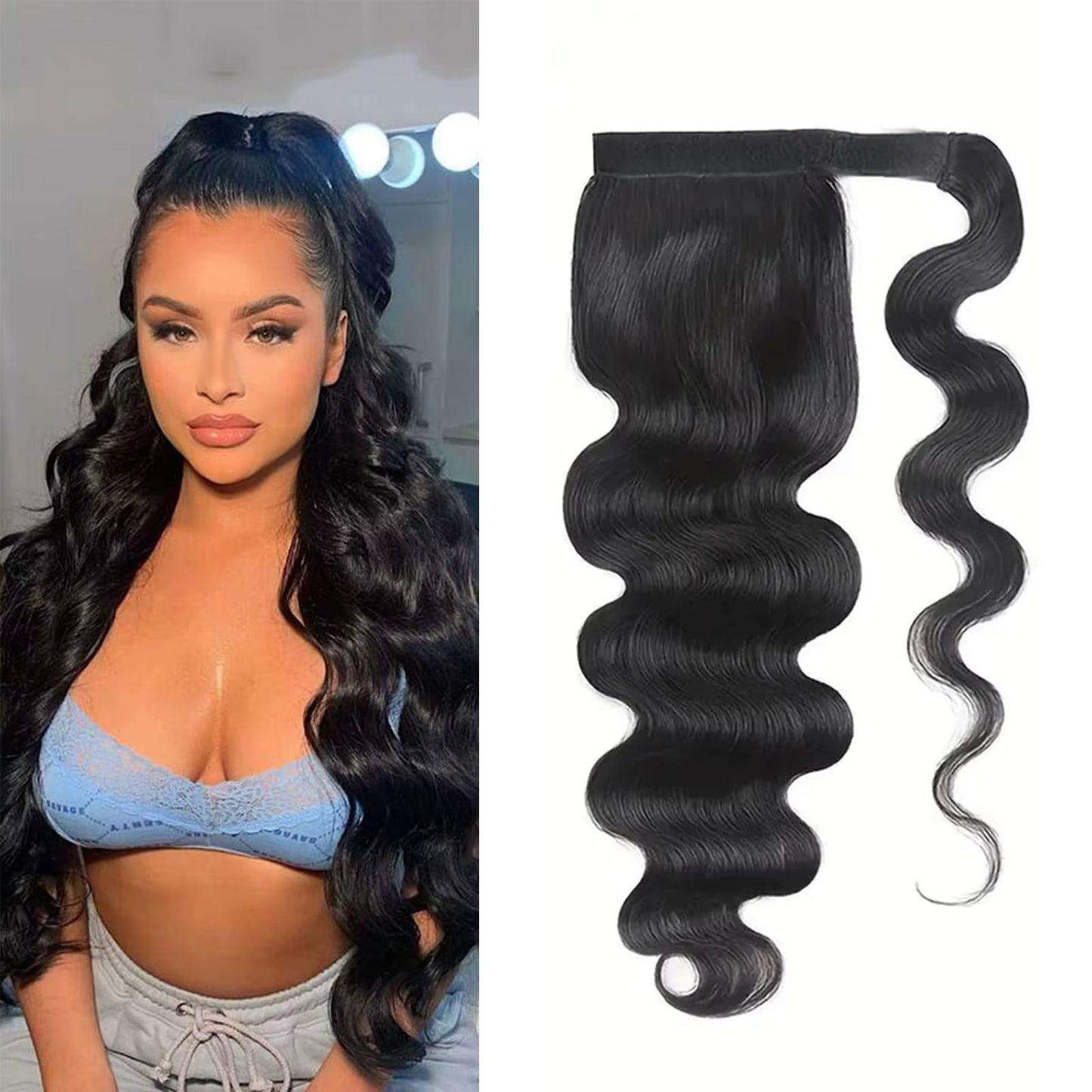 Elevate Your Look with 100G Ponytail Human Hair Extensions - Luxurious 100% Remy Brazilian Hair in Stunning Lengths from 10" to 32"!