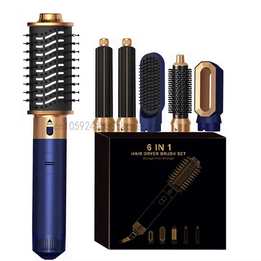 Transform Your Hair with the 6 in 1 Professional Hot Air Comb Set - Curl, Straighten, and Style with Ease!