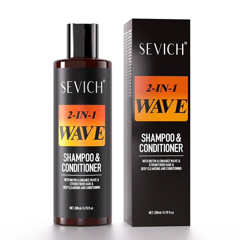 200Ml Wave Shampoo for African Men Biotin 360 Style Curly Hair Cream Deep Clean High Shine Hair Pomade Layered Control Wavy Wax