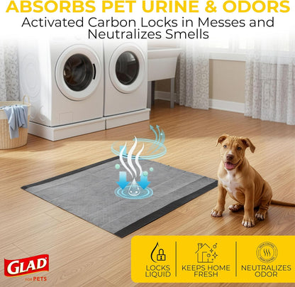 Activated Carbon Dog Pee Pads - Ultimate Odor Control & Absorption for Effortless Puppy Training - 100 Count