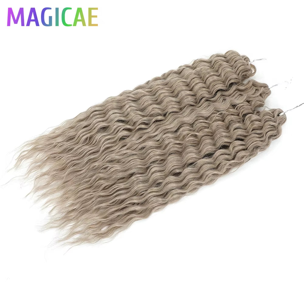 3Pcs 24Inches 300Grams Ariel Deep Water Twist Braids Crochet Curly Hair Orange Brown6# Blond 613 White Gray 58# Bundles