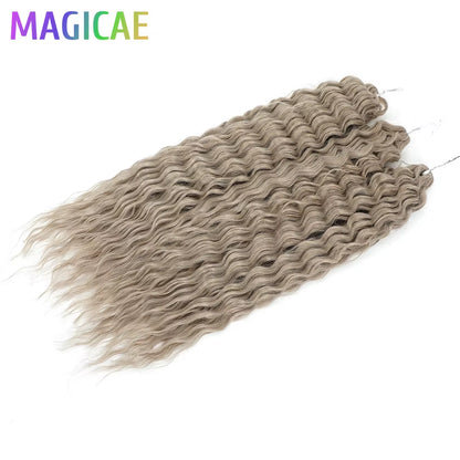 3Pcs 24Inches 300Grams Ariel Deep Water Twist Braids Crochet Curly Hair Orange Brown6# Blond 613 White Gray 58# Bundles