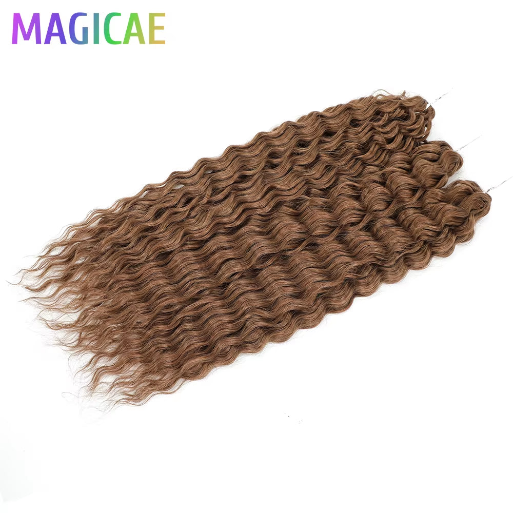 3Pcs 24Inches 300Grams Ariel Deep Water Twist Braids Crochet Curly Hair Orange Brown6# Blond 613 White Gray 58# Bundles