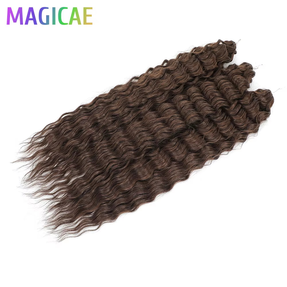 3Pcs 24Inches 300Grams Ariel Deep Water Twist Braids Crochet Curly Hair Orange Brown6# Blond 613 White Gray 58# Bundles