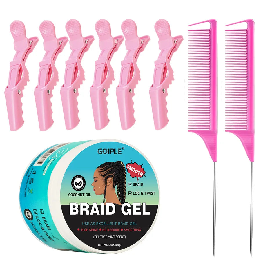 100G Tea Tree Mint Braid Styling Gel Edge Control Frizz Smooth Hair Wax Pomade Loc Twist Braiding Cream for African Women