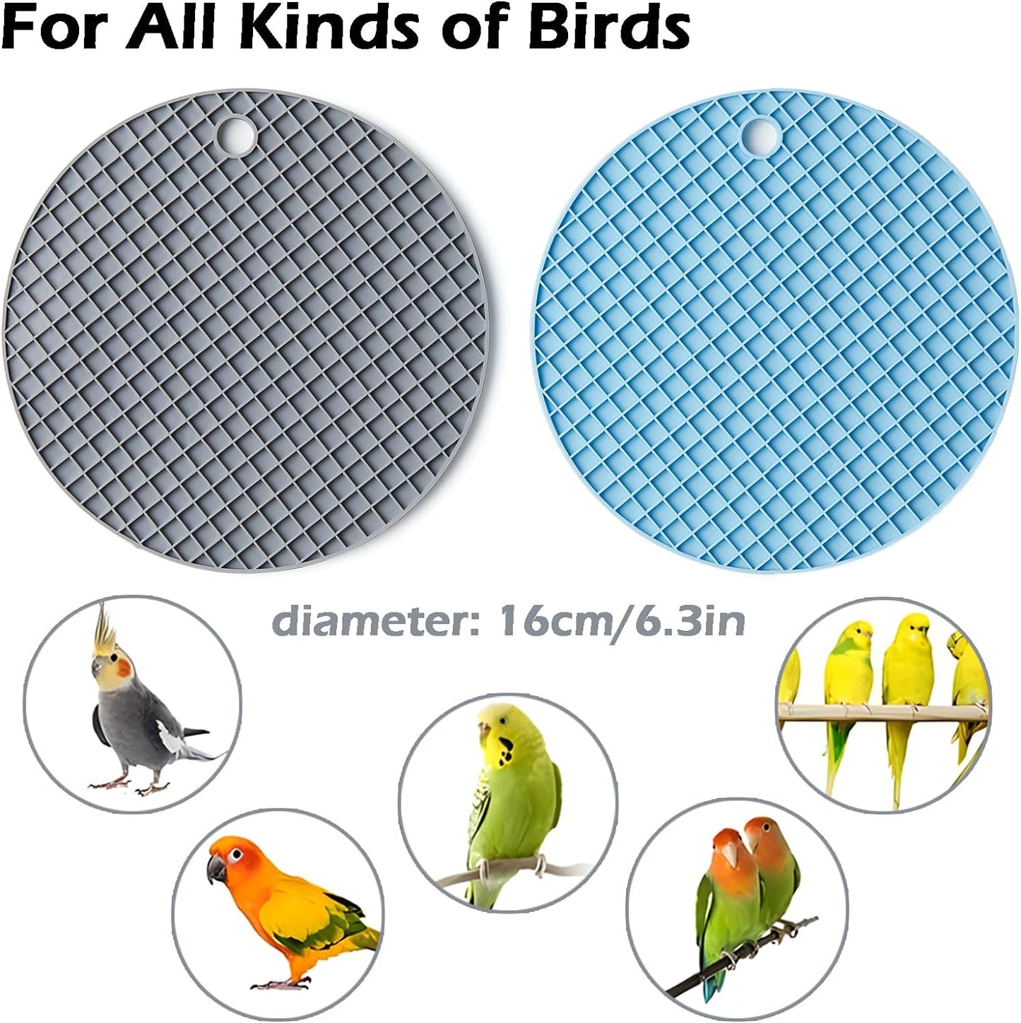 Engaging 2Pcs Interactive Bird Foraging Toys - Slow Feeder Mats for Parrots, Parakeets, and Budgies - Enhance Feeding Time and Reduce Boredom