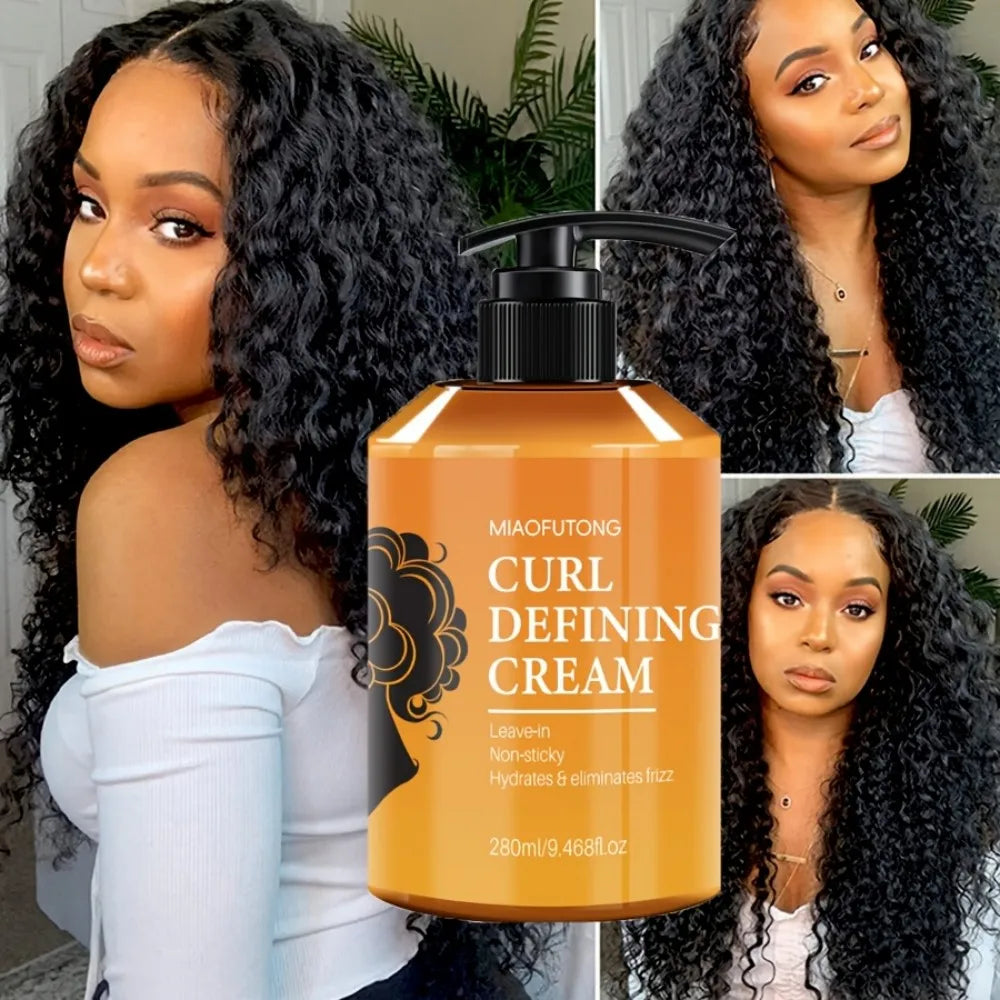 Curl Defining Cream with Argan Oil for Wavy Curls, Hair Moisturizer, and Deep Shine and Elasticity, 280Ml