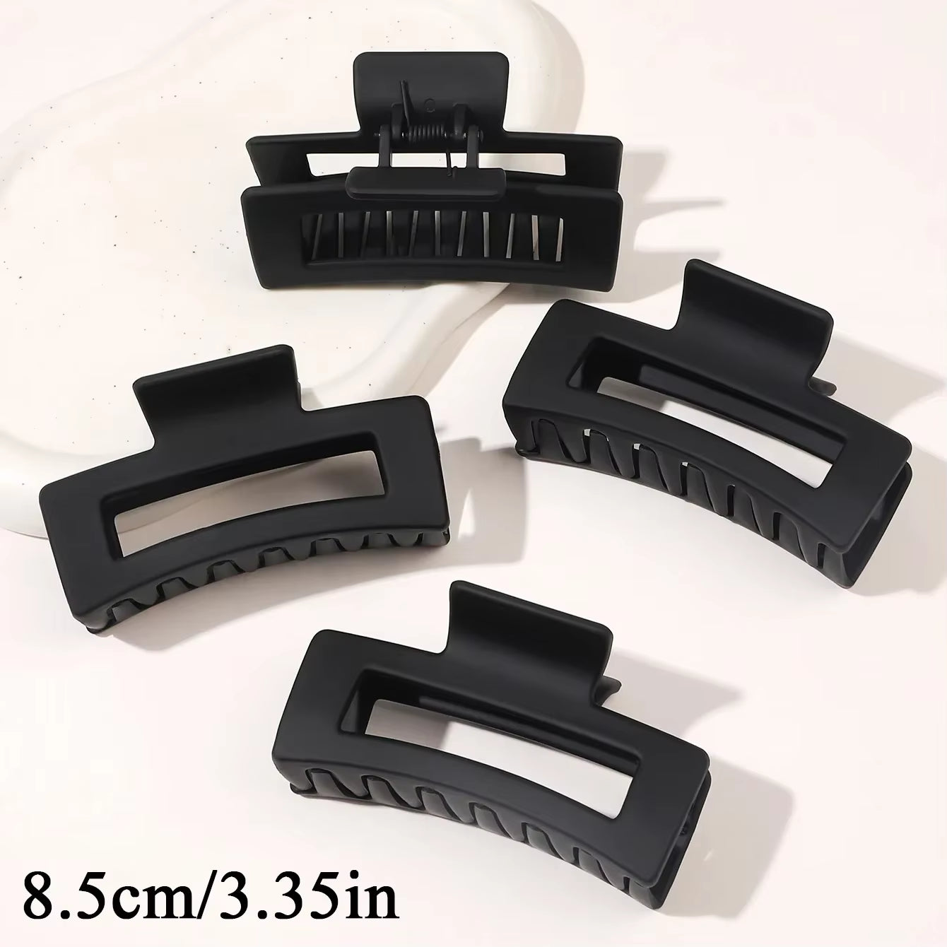 Stylish 4-Piece Set of Non-Slip Coffee and Black Claw Clips - Trendy Hair Accessories for Women and Girls