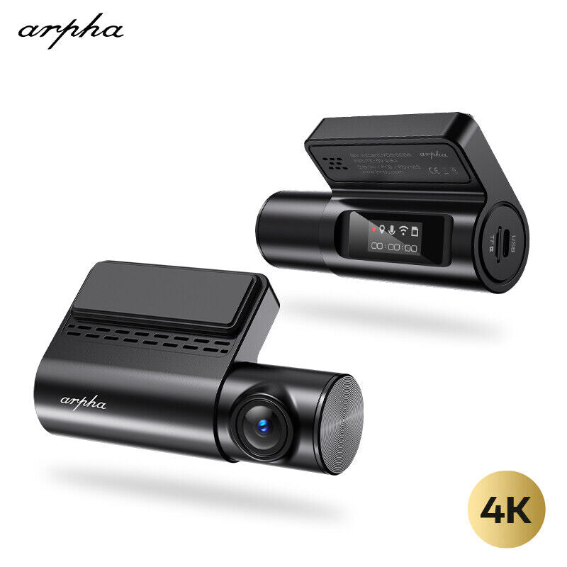 Capture Every Moment with the ARPHA A14 4K Wi-Fi Dash Cam - Parking Mode, G-Sensor & GPS for Ultimate Safety