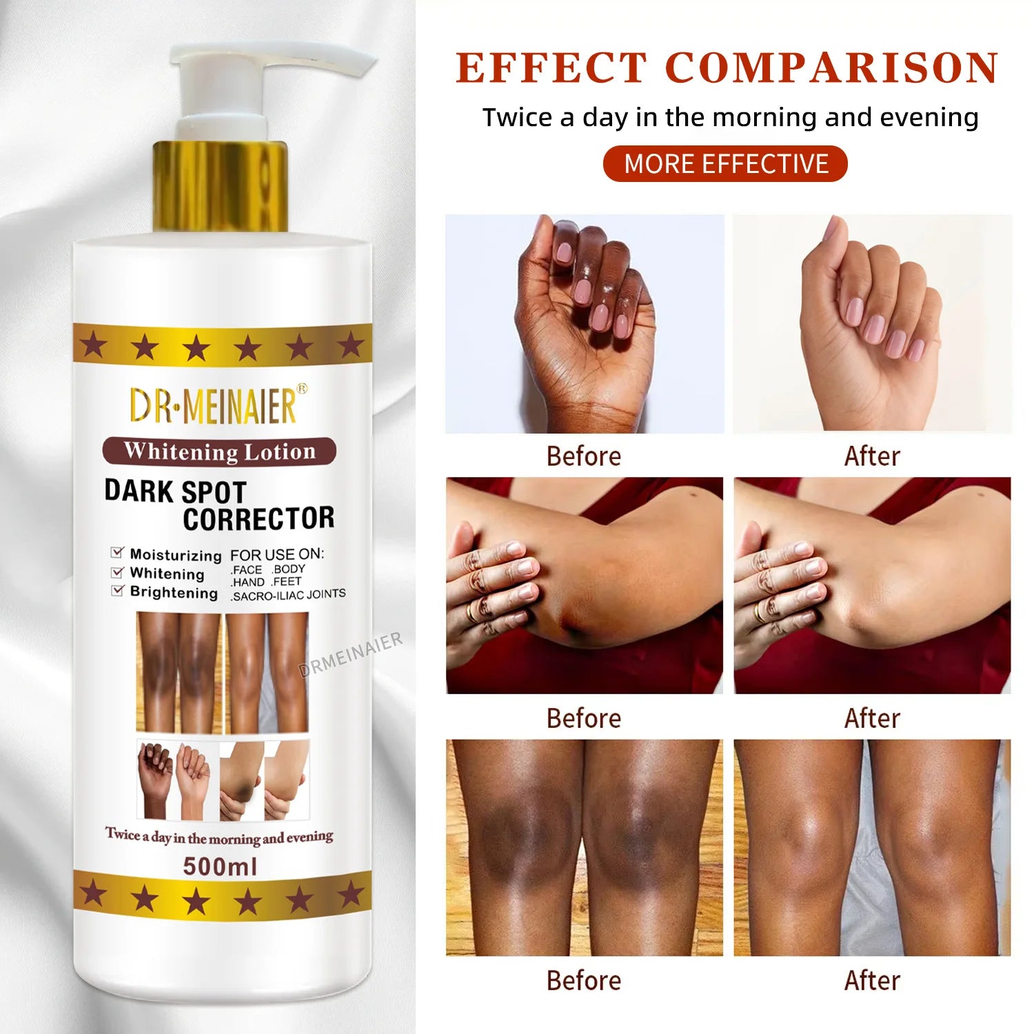 500Ml Vegan Brightening Body Lotion, with AHA, Niacinamide, Moisturizing, Hydration, for All Skin Type, Radiant Skin Body Cream