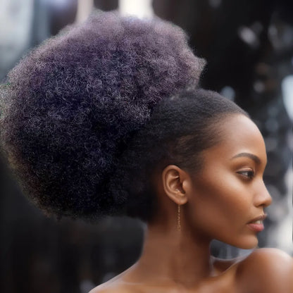Large African Synthetic Fluffy Bundles Short Ponytail, 10 Inches, Short Curly Straight Accessories with 2 Clips