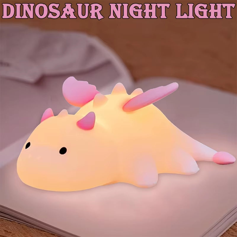 Enchanting Dragon Night Light for Kids - Rechargeable 7-Color Silicone Lamp with Magnetic Base & Timer for a Cozy Nursery