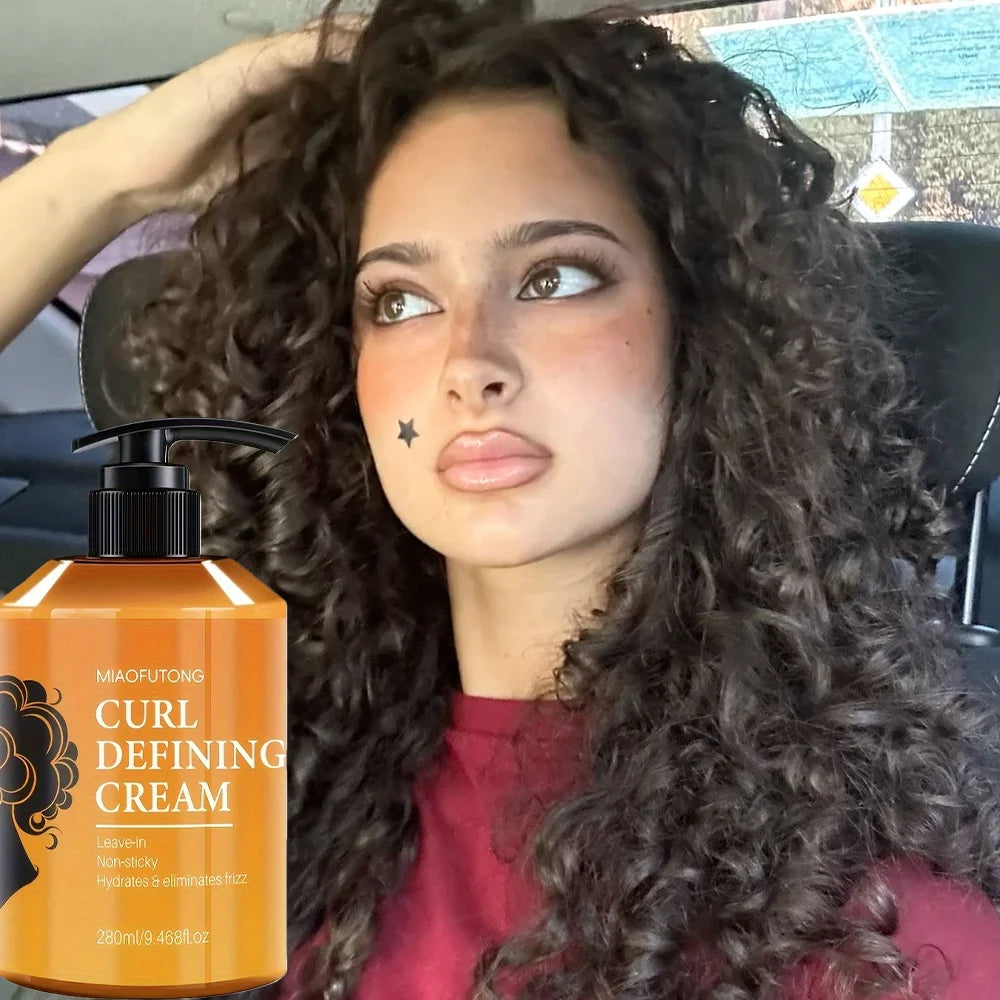 Curl Defining Cream with Argan Oil for Wavy Curls, Hair Moisturizer, and Deep Shine and Elasticity, 280Ml
