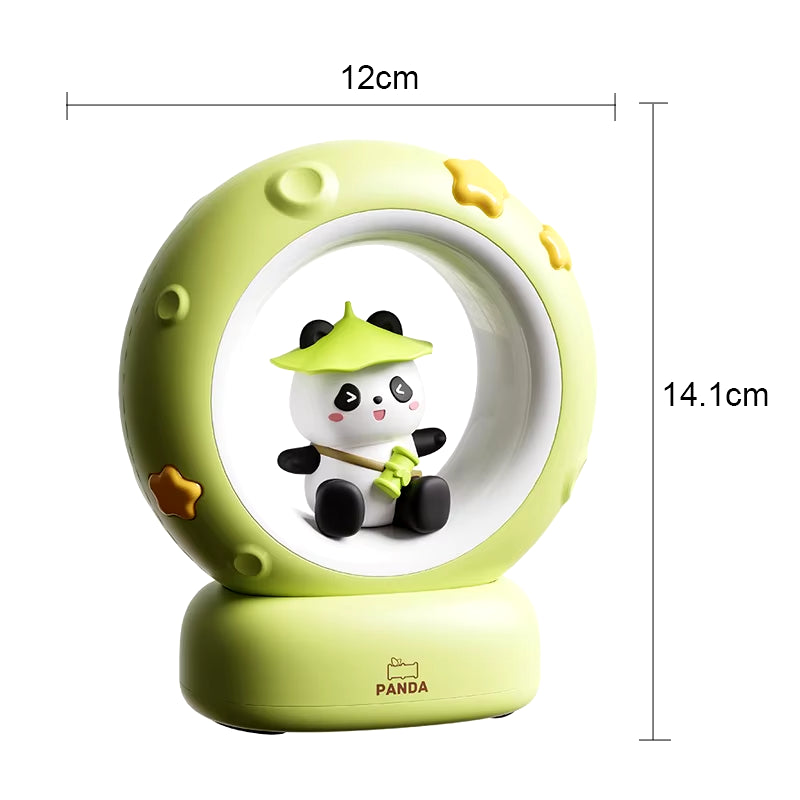 Adorable LED Panda Astronaut Night Light - USB Rechargeable, Perfect for Kids' Bedrooms and Eye Protection