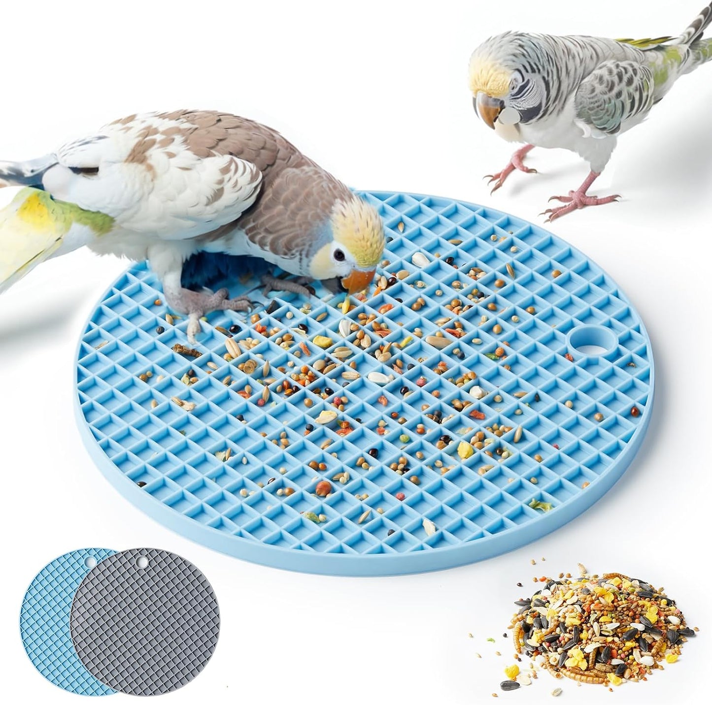 Engaging 2Pcs Interactive Bird Foraging Toys - Slow Feeder Mats for Parrots, Parakeets, and Budgies - Enhance Feeding Time and Reduce Boredom