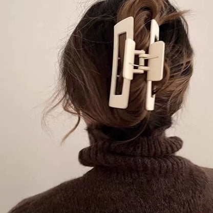 Stylish 4-Piece Set of Non-Slip Coffee and Black Claw Clips - Trendy Hair Accessories for Women and Girls