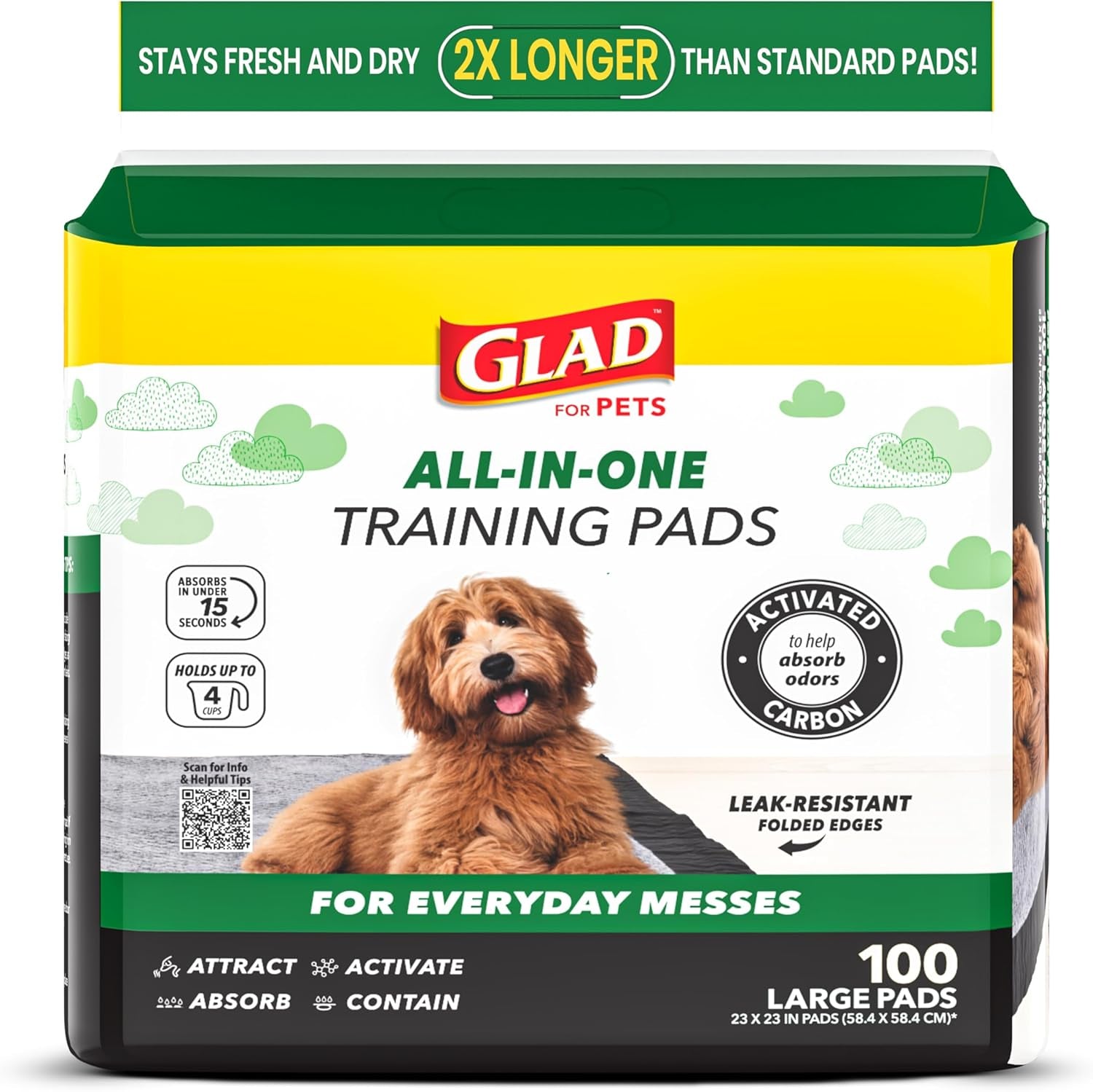 Activated Carbon Dog Pee Pads - Ultimate Odor Control & Absorption for Effortless Puppy Training - 100 Count