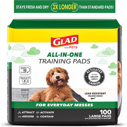 Activated Carbon Dog Pee Pads - Ultimate Odor Control & Absorption for Effortless Puppy Training - 100 Count