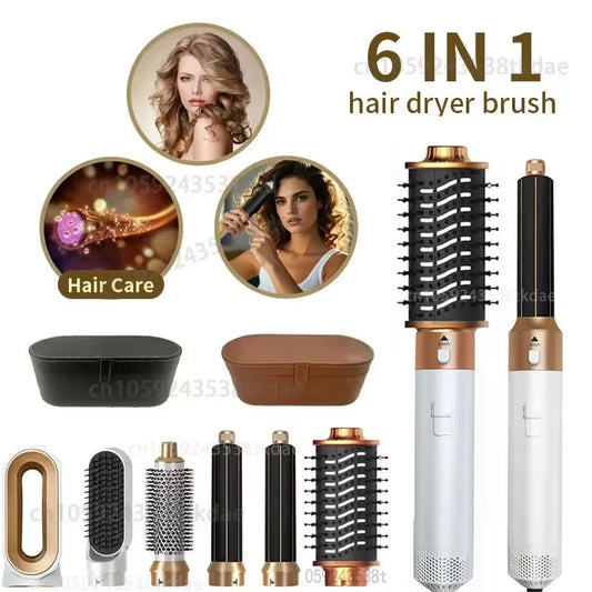Transform Your Hair with the 6 in 1 Professional Hot Air Comb Set - Curl, Straighten, and Style with Ease!