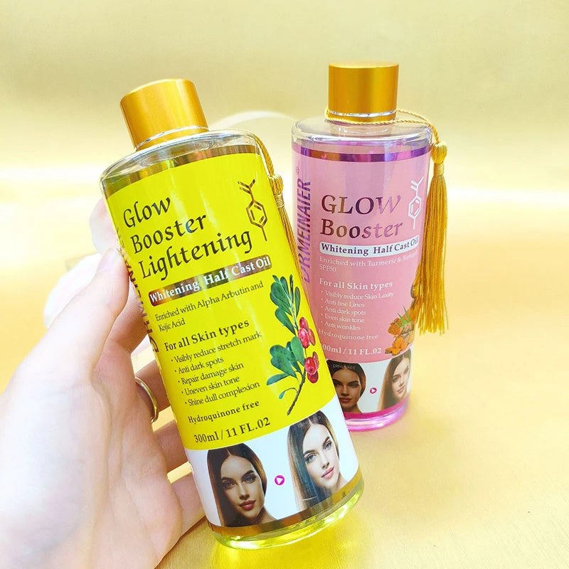 Glow Booster Body Brightening Half Cast Massage Oil,Arbutin Kojic Acid Skin Tone Correcting Meridian SPA Relaxation Care Serum
