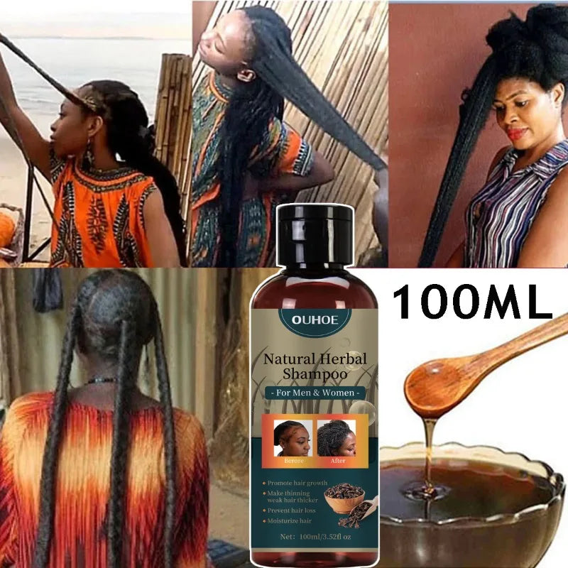 Hair Growth Shampoo Ancient African Hair Growth Formula Extract Powerful Effect Fast Hair Loss Treatment Hair Care 100Ml