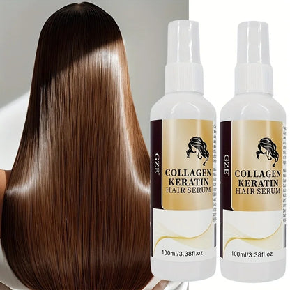 2 Pack  Collagen Keratin Hair Serum for Silky Hair Deep Conditioning Hydrating Repair Split Ends Anti-Breakage