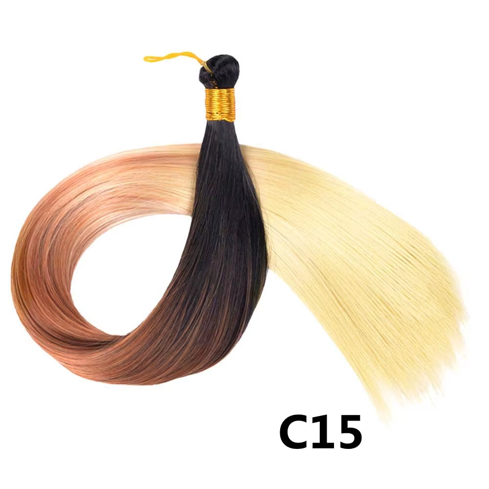 Elevate Your Look with 26 Inch Silky Bone Straight Synthetic Crochet Braids - Ombre Black Hair Extensions