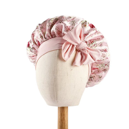 Enchanting Unicorn Satin Bonnet for Kids - Soft Wide Elastic Band Sleeping Cap for Curly Hair, Ideal Nighttime and Shower Use