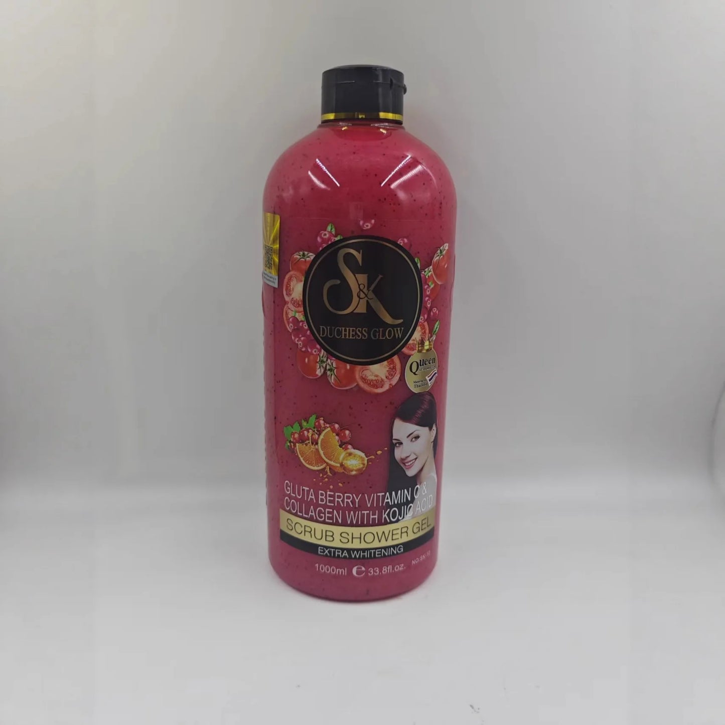 Berry Coffee Turmeric Scrub Shower Gel 1000Ml, Exfoliating & Brightening Shower Gel for Smooth Skin