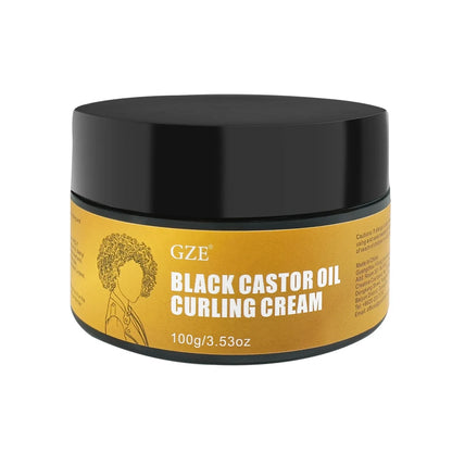 GZE Black Castor Oil Curl Defining Cream Non-Stick Hydrates & Eliminates Frizz, Hair-Smoothing Anti-Frizz Cream to Define