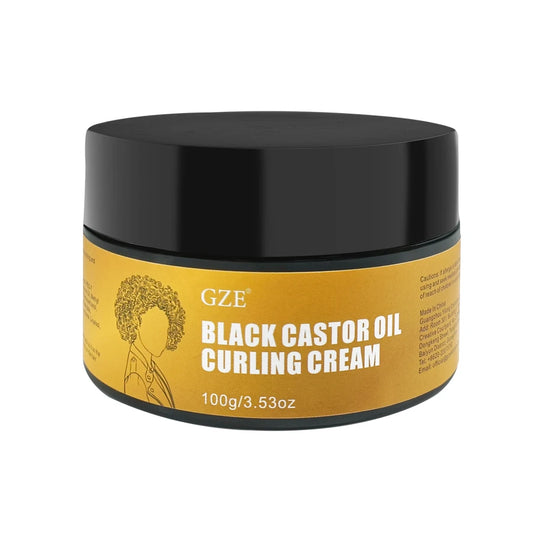 GZE Black Castor Oil Curl Defining Cream Non-Stick Hydrates & Eliminates Frizz, Hair-Smoothing Anti-Frizz Cream to Define