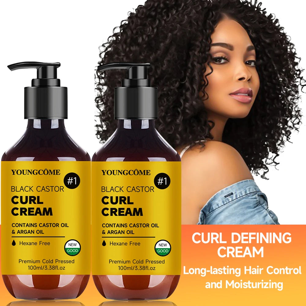 Castor Oil Hair Cream Clean Strengthen Hair Root Reduce Dandruff Improve Dryness anti Frizzy Nourish Repair Damaged Hair Care