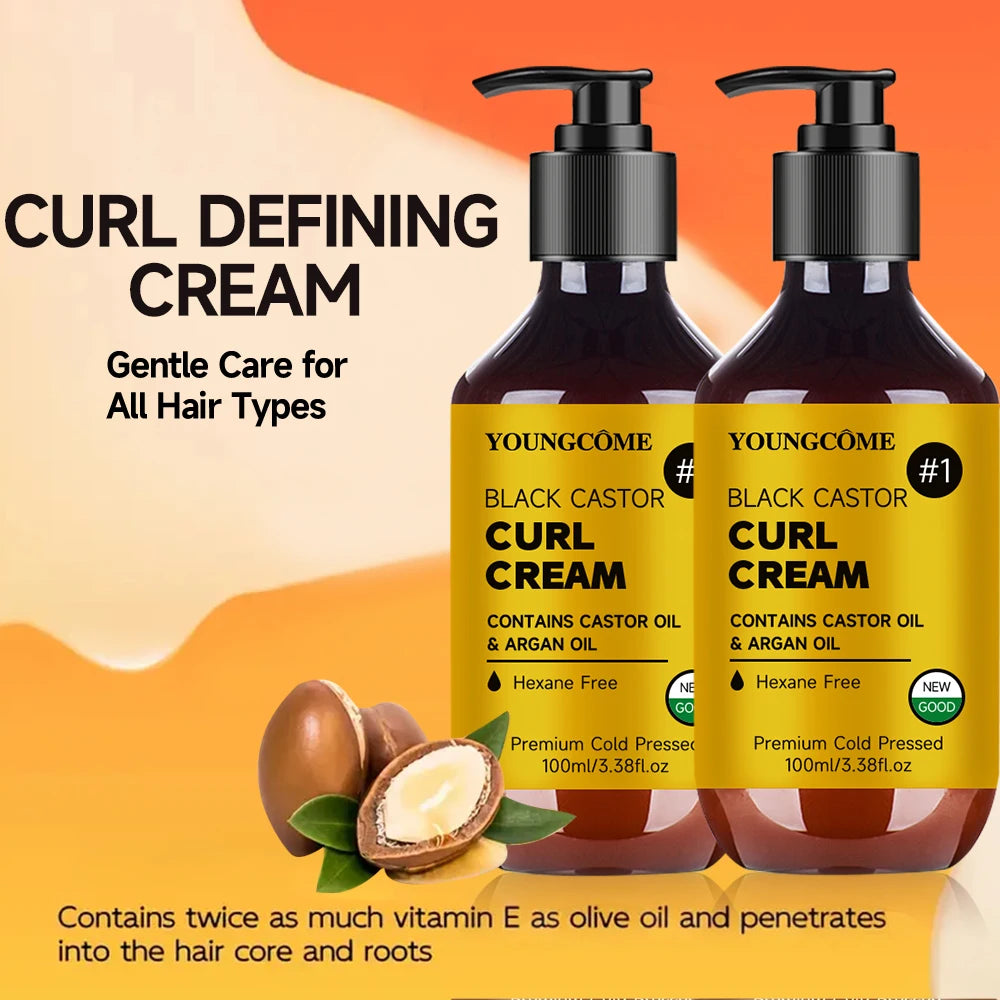 Castor Oil Hair Cream Clean Strengthen Hair Root Reduce Dandruff Improve Dryness anti Frizzy Nourish Repair Damaged Hair Care