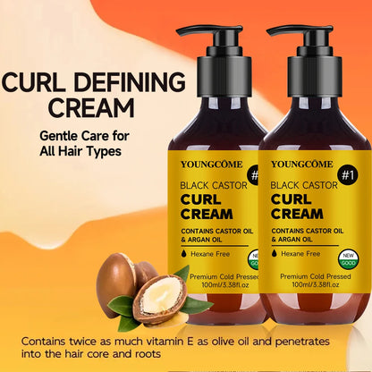 Castor Oil Hair Cream Clean Strengthen Hair Root Reduce Dandruff Improve Dryness anti Frizzy Nourish Repair Damaged Hair Care