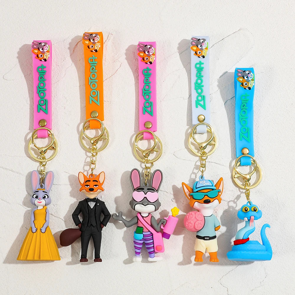 New Anime Zootopia 2 Figure Cute PVC Doll Car Key Ring Accessories Bag Pendant Charm Perfect Christmas Gift for Her