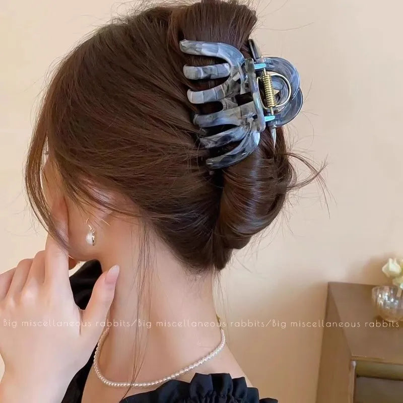 High Quality Large Pumpkin Shape Hair Claw for Women Elegant Back Head Headband Claw Clip Hair Clip Fashion Hair Accessories