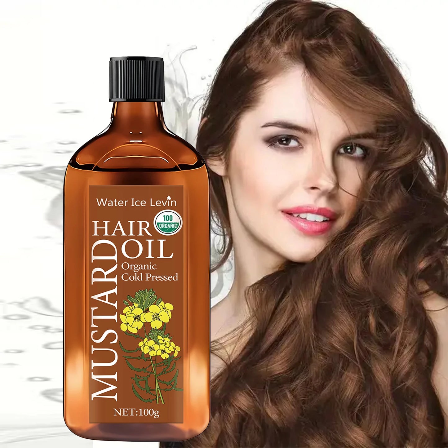 Organic Cold Pressed Mustard Hair Oil - Hyaluronic Acid & Vitamin Infusion, Deep Nourishment, Winter Hydration Therapy