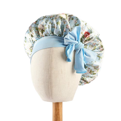 Enchanting Unicorn Satin Bonnet for Kids - Soft Wide Elastic Band Sleeping Cap for Curly Hair, Ideal Nighttime and Shower Use
