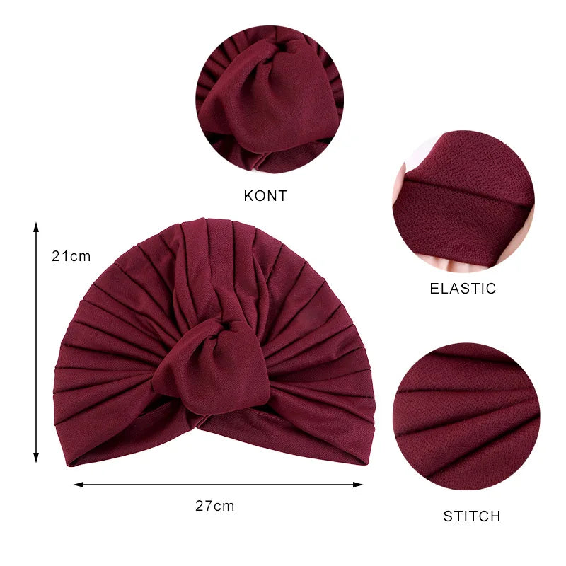 New Muslim Women Inner Solid Color Hijab Hat Turban Indian Bonnet Headscarf Beanies Hair Loss Head Wrap Chemo Cap Turbante Mujer
