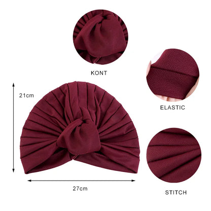 New Muslim Women Inner Solid Color Hijab Hat Turban Indian Bonnet Headscarf Beanies Hair Loss Head Wrap Chemo Cap Turbante Mujer