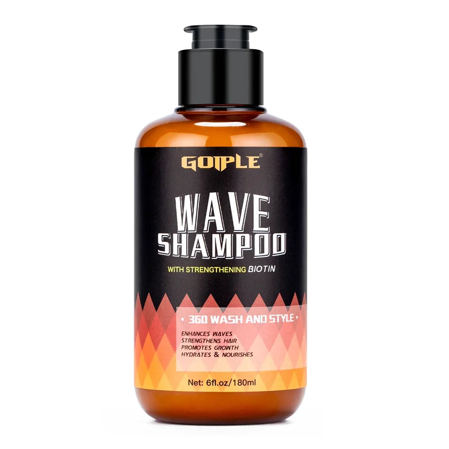 180Ml Wave Shampoo Deep Clean or 113G 360 Style High Shine Hair Pomade Strong Hold Layered Control Wavy Wax Cream for Men