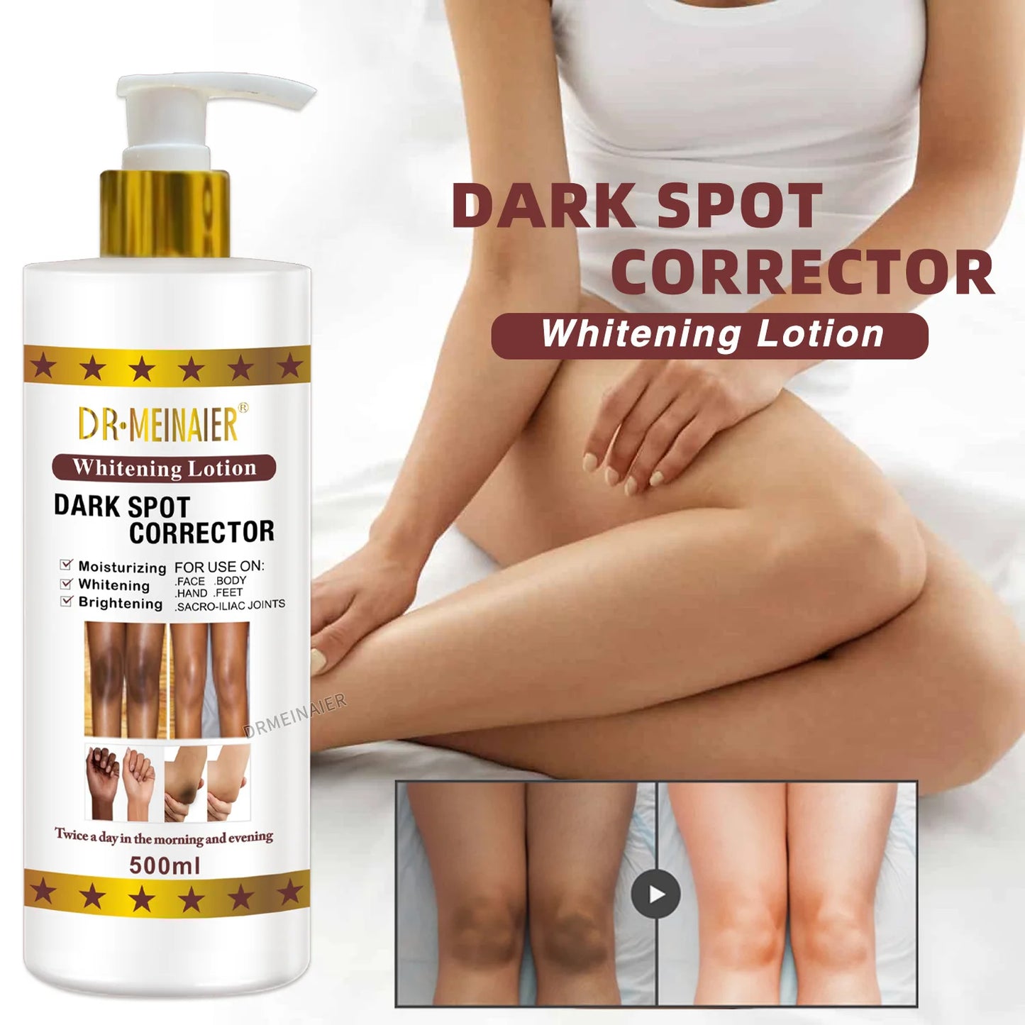500Ml Vegan Brightening Body Lotion, with AHA, Niacinamide, Moisturizing, Hydration, for All Skin Type, Radiant Skin Body Cream