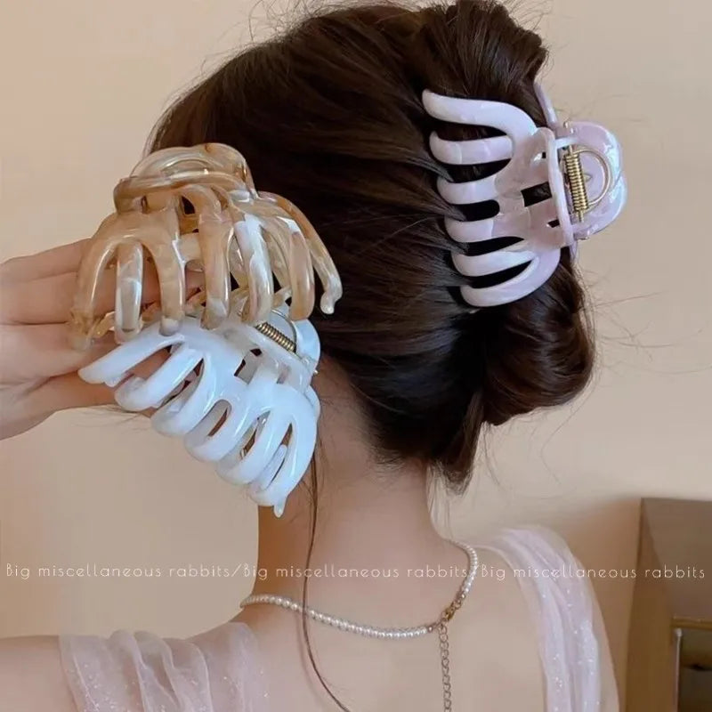 High Quality Large Pumpkin Shape Hair Claw for Women Elegant Back Head Headband Claw Clip Hair Clip Fashion Hair Accessories