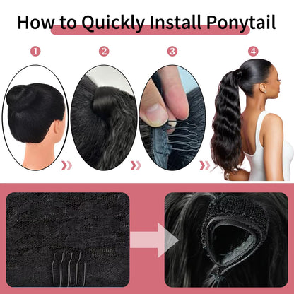 Elevate Your Look with 100G Ponytail Human Hair Extensions - Luxurious 100% Remy Brazilian Hair in Stunning Lengths from 10" to 32"!